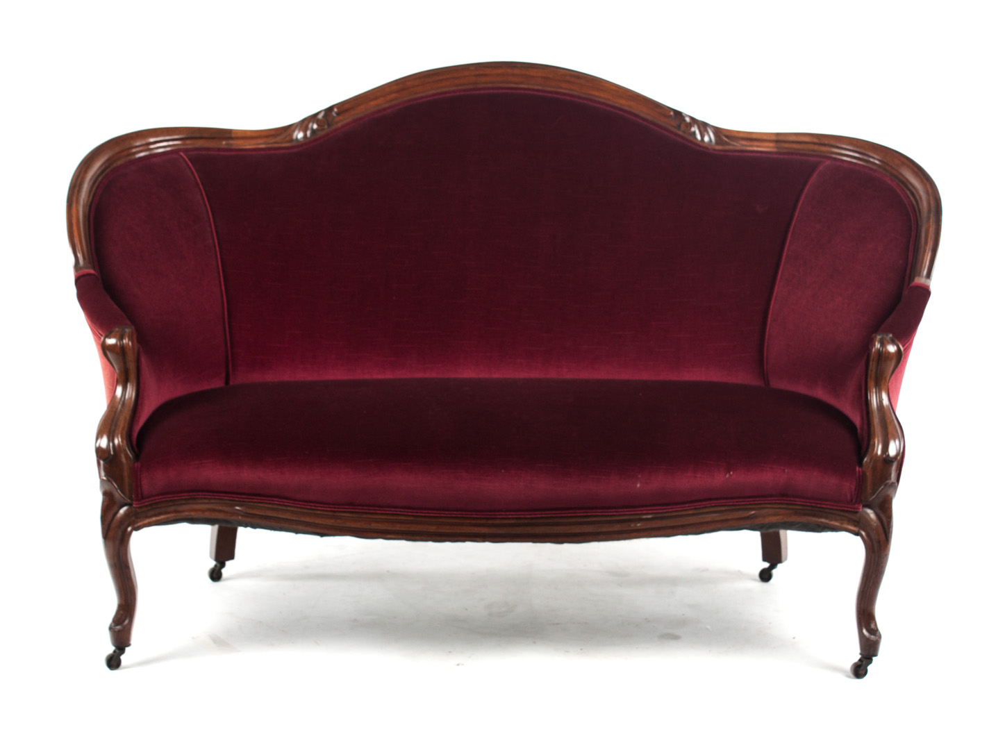 Appraisal: American Rococo Revival walnut settee circa in H in W