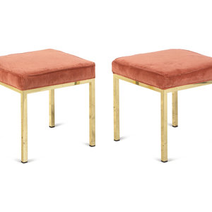 Appraisal: A Pair of Brass Stools Attributed to Milo Baughman Height