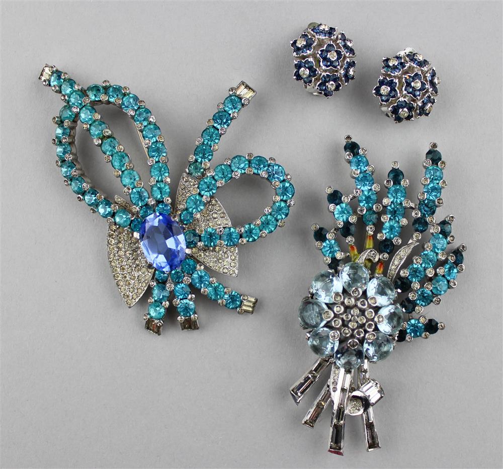 Appraisal: TWO PENNINO BROOCHES AND A PAIR OF PENNINO EARRINGS two