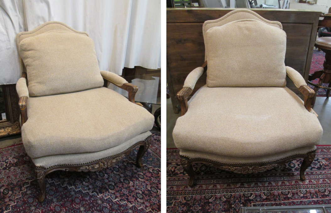 Appraisal: A PAIR OF LOUIS XV STYLE LOUNGE CHAIRS Kreiss Collection