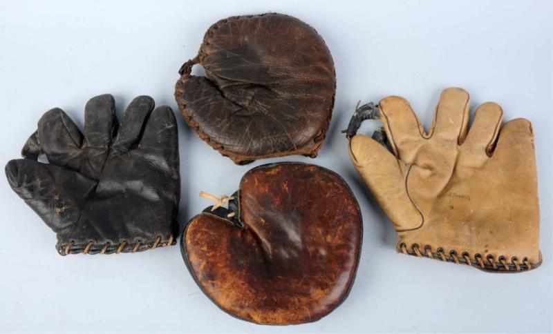 Appraisal: Lot of Baseball Gloves Catcher's Mitts Includes adult and children's