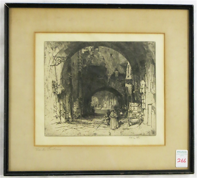 Appraisal: HEDLEY FITTON ETCHING British - Via Dei Girolami Florence Image