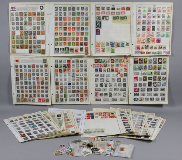 Appraisal: Fifty-two album pages of stamps from China and Japan many