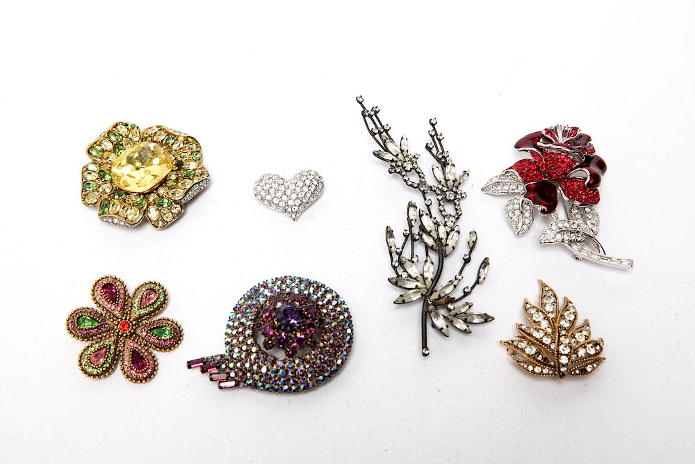 Appraisal: Kenneth Lane Nolan Miller Poggi Other Brooches Group of costume