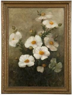 Appraisal: Early th Century American school Still life with white poppies