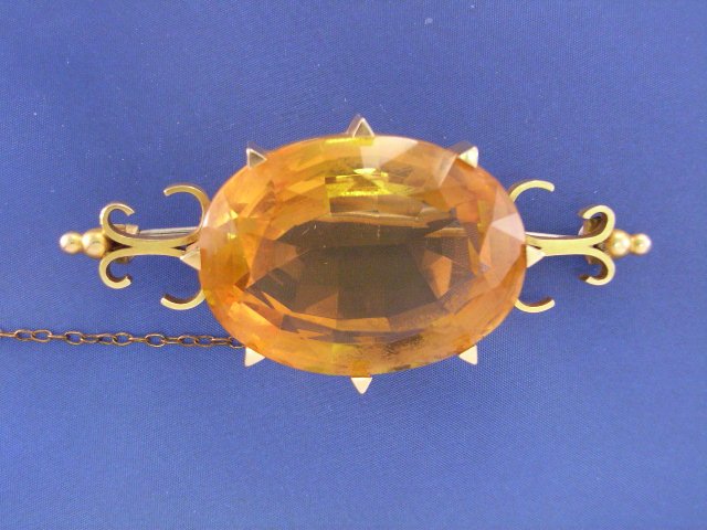 Appraisal: A Victorian ct gold citrine brooch gms