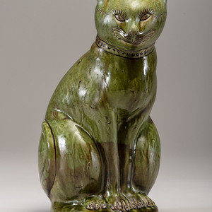 Appraisal: Ewanny Pottery English Seated Cat Circa signed 'E Jenkins Ewanny