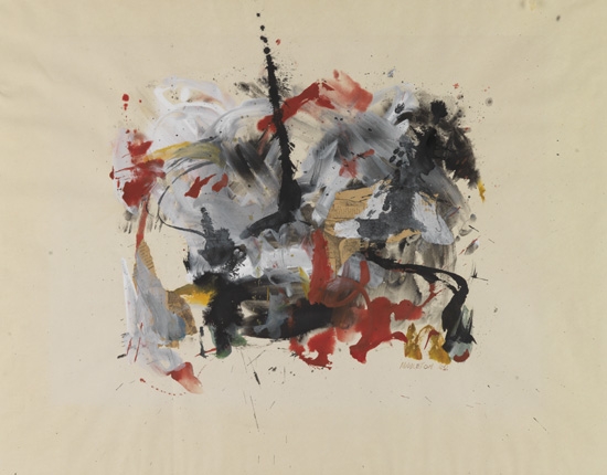 Appraisal: SAM MIDDLETON - Untitled Abstract Expressionist Composition Mixed media and