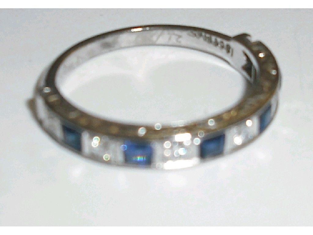 Appraisal: ct white gold diamond and sapphire diamond half eternity ring