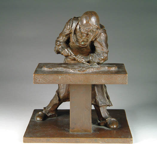 Appraisal: CARLES BLUM American th Century THE CARVER Bronze figure of