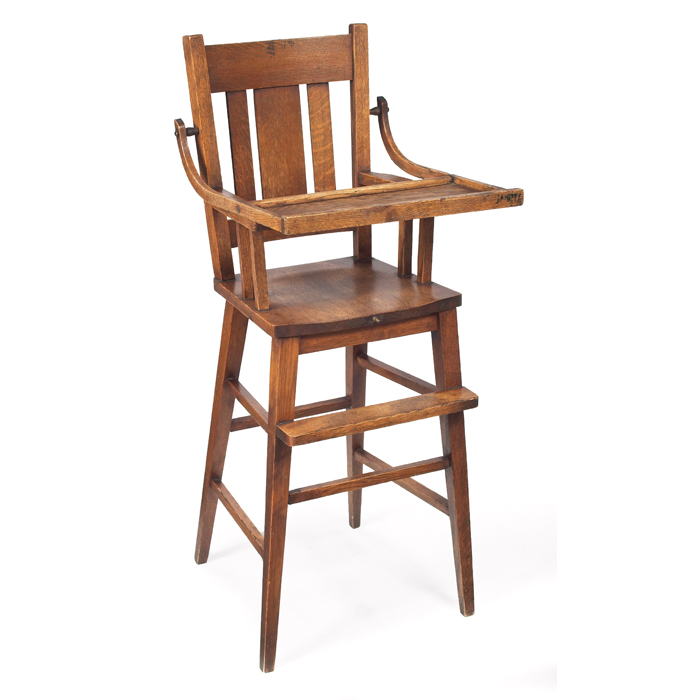 Appraisal: Arts Crafts high chair manufactured by W F Whitney Company