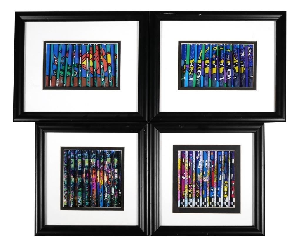 Appraisal: STEPHEN SHREM FRAMED -D PRINTSSet of four framed color -D