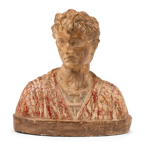 Appraisal: A Continental Polychrome Decorated Terra Cotta Bust th Century Height