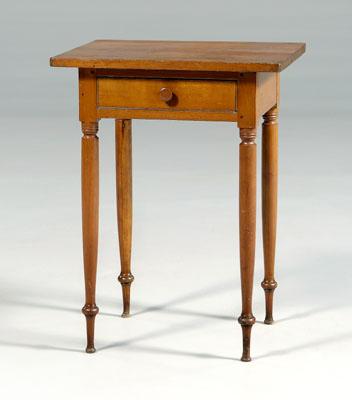 Appraisal: Southern cherry one-drawer table dovetailed drawer with poplar secondary turned