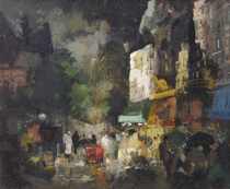 Appraisal: Jean Faber French th Century Le Halles Paris Oil on