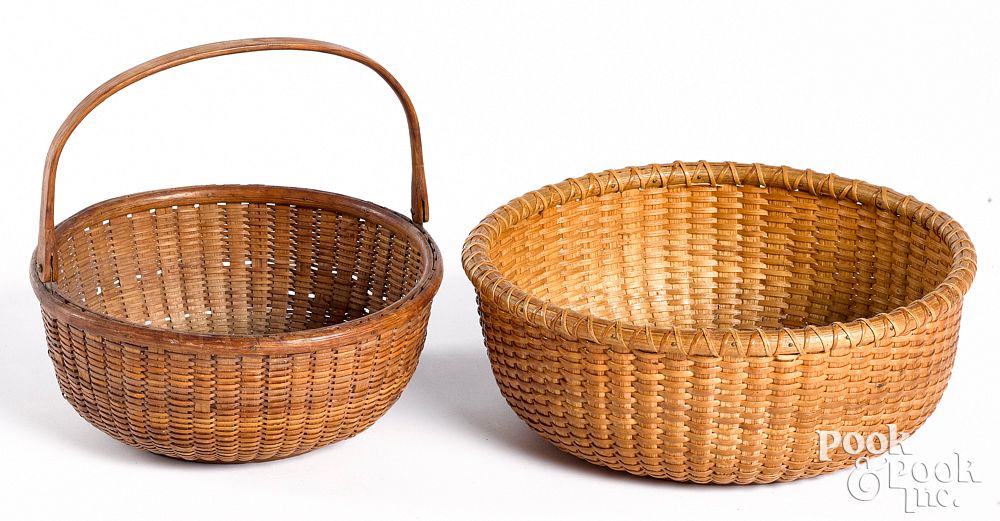 Appraisal: Two Nantucket baskets Two Nantucket baskets the smaller labeled by