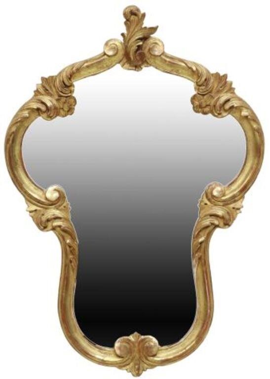 Appraisal: French Louis XV style giltwood wall mirror th c rocaille