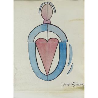 Appraisal: Attributed to Josef Capek Czechoslovakian - Watercolor on paper Untitled