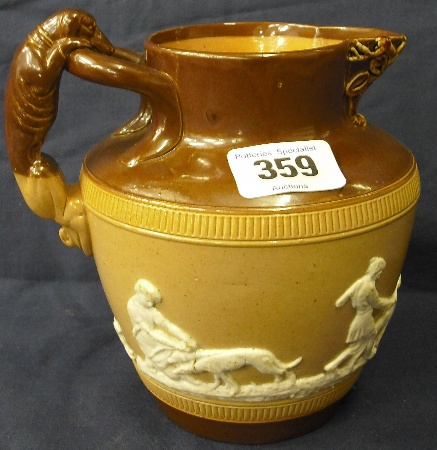 Appraisal: Royal Doulton Embossed Stoneware Jug With rare Hare Coursing design