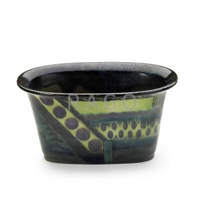 Appraisal: LORINDA EPPLY ROOKWOOD Jewel Porcelain jardiniere in abstract pattern Cincinnati