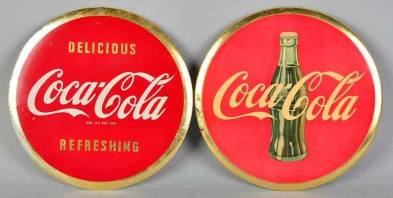 Appraisal: Lot of Coca-Cola Celluloid Disc Signs s to s Some