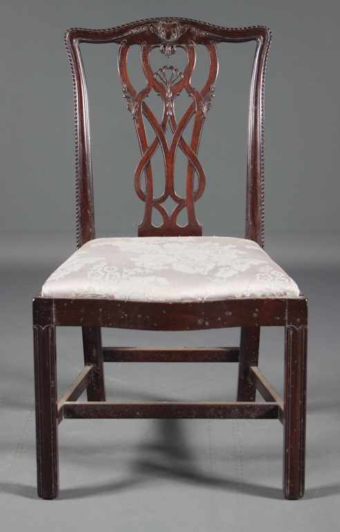 Appraisal: George III style carved mahogany slip seat side chair fourth