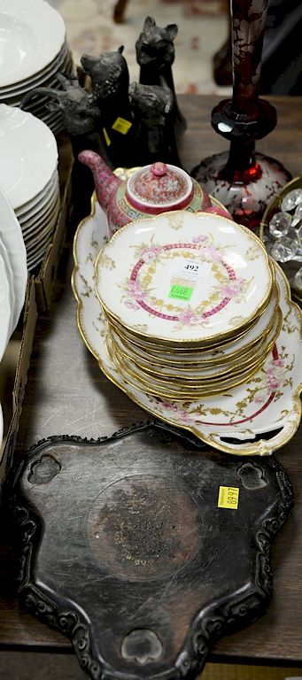 Appraisal: Group lot to include a thirteen piece Limoges set with