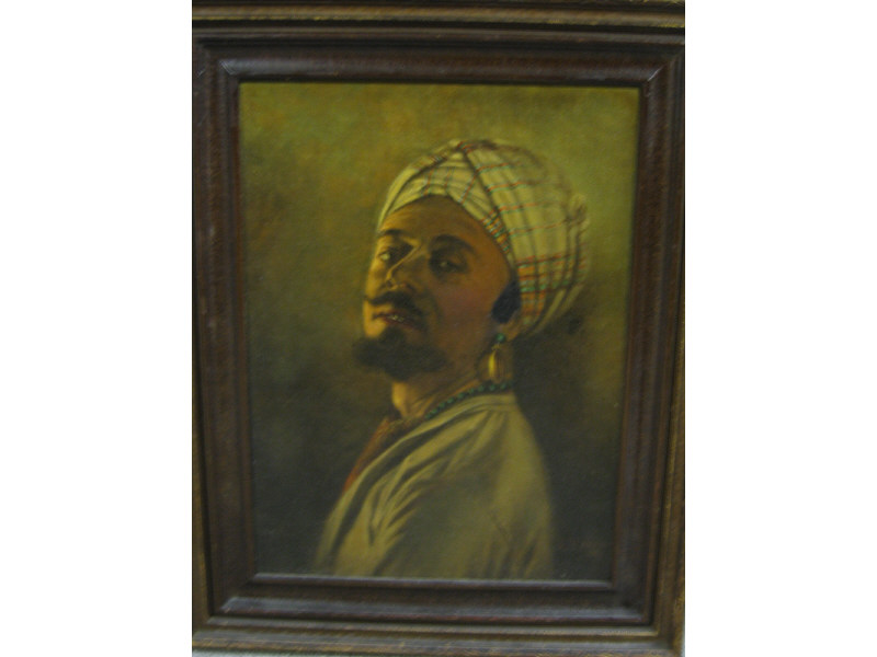 Appraisal: L M HERSEE TH CENTURY Orientalist portrait of a turbaned