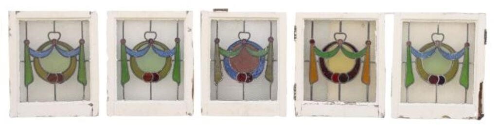 Appraisal: lot of English architectural stained and leaded glass windows early