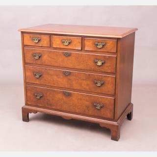 Appraisal: A Georgian Style Mahogany and Burled Veneer Chest of Drawers