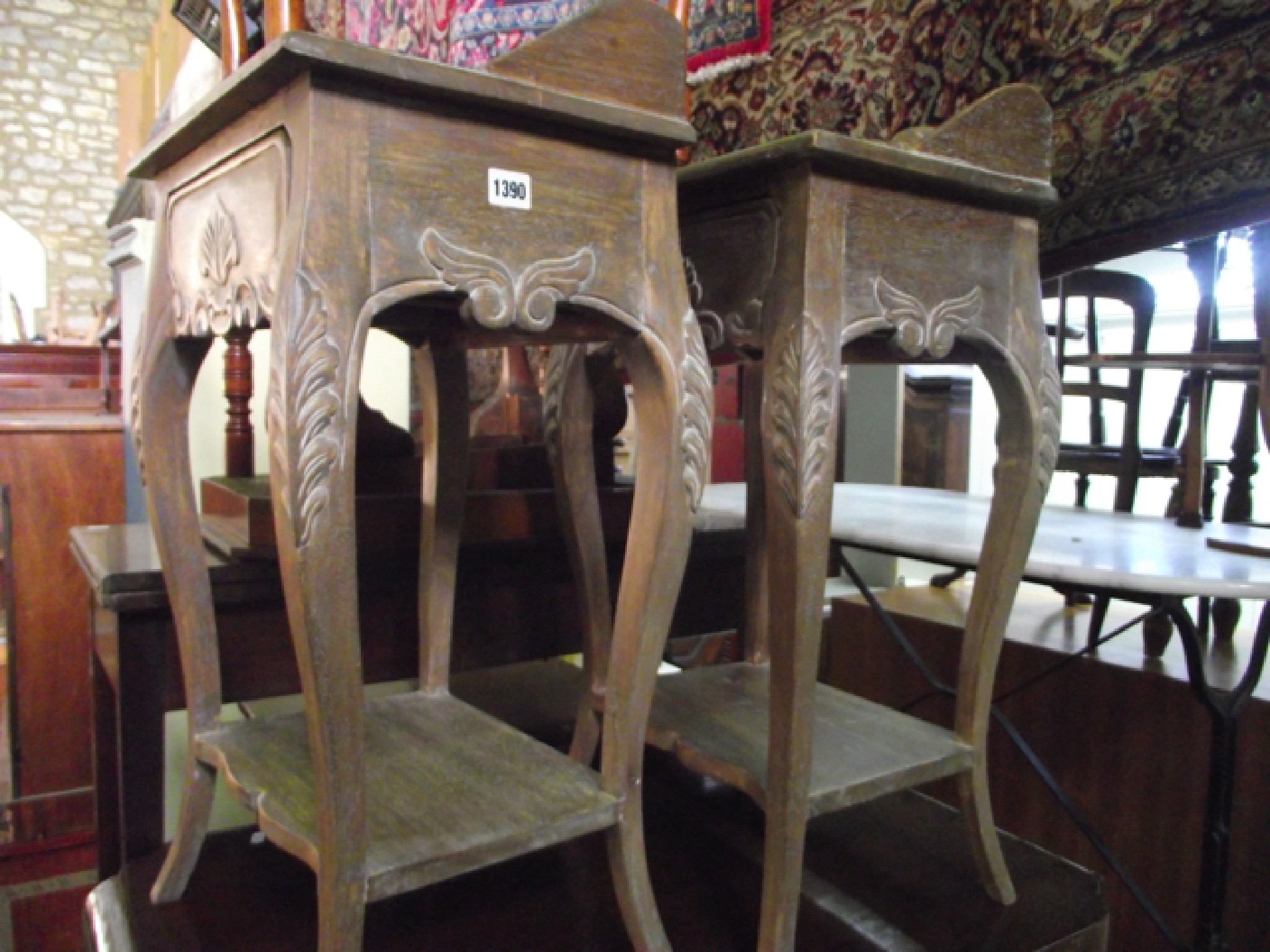 Appraisal: A pair of French style bedside lamp tables on four