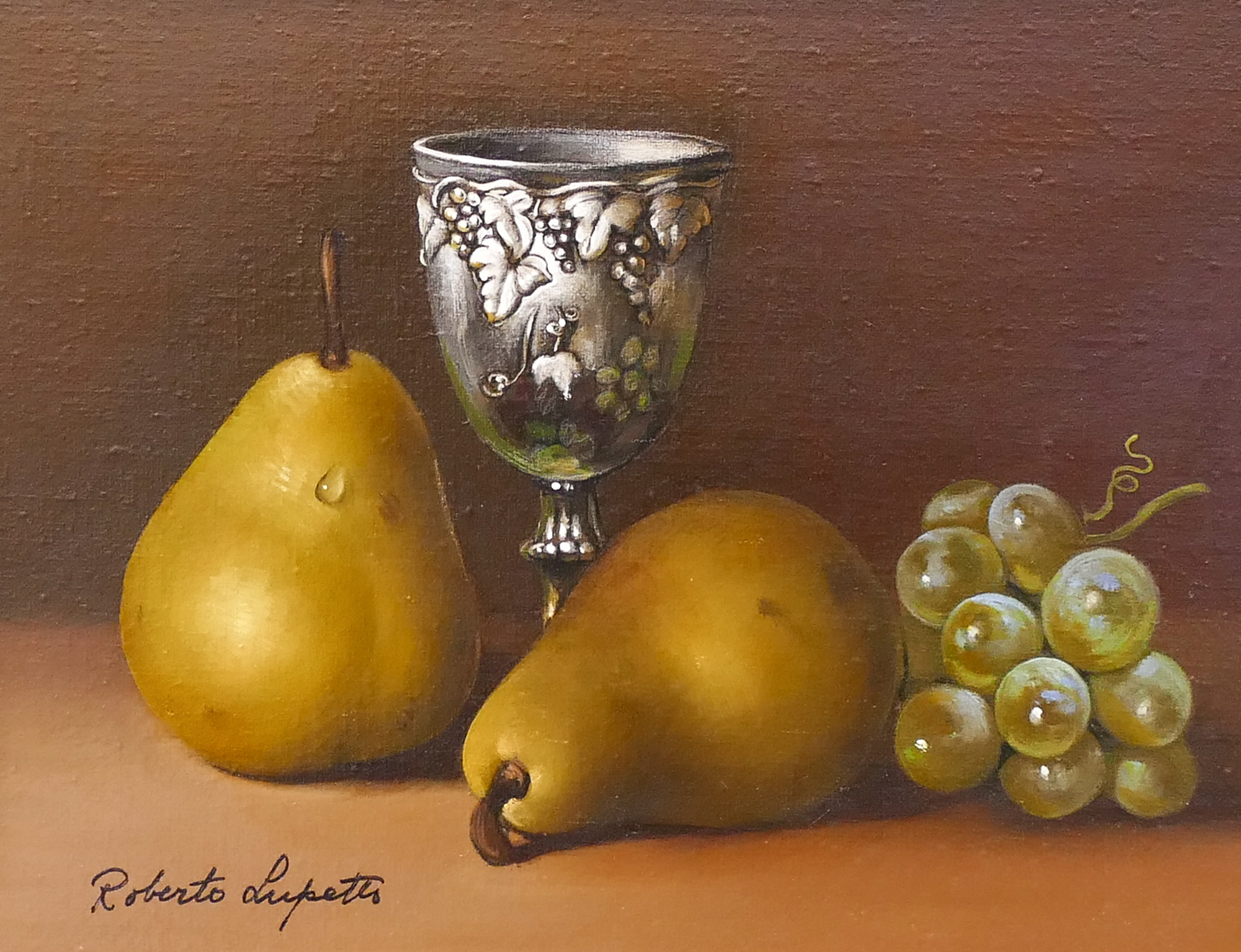 Appraisal: Roberto Lupetti - Italian ''Pears'' Oil on Canvas ''x ''