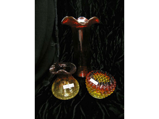 Appraisal: Amberina Art Glass Vases to tall