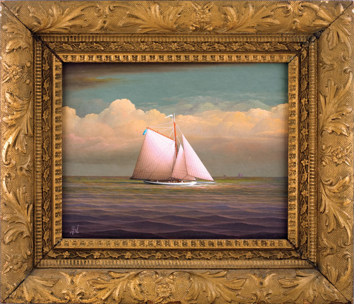 Appraisal: GEORGE NEMETHY AMERICAN CONTEMPORARY SAILBOAT AT DUSK Oil on board