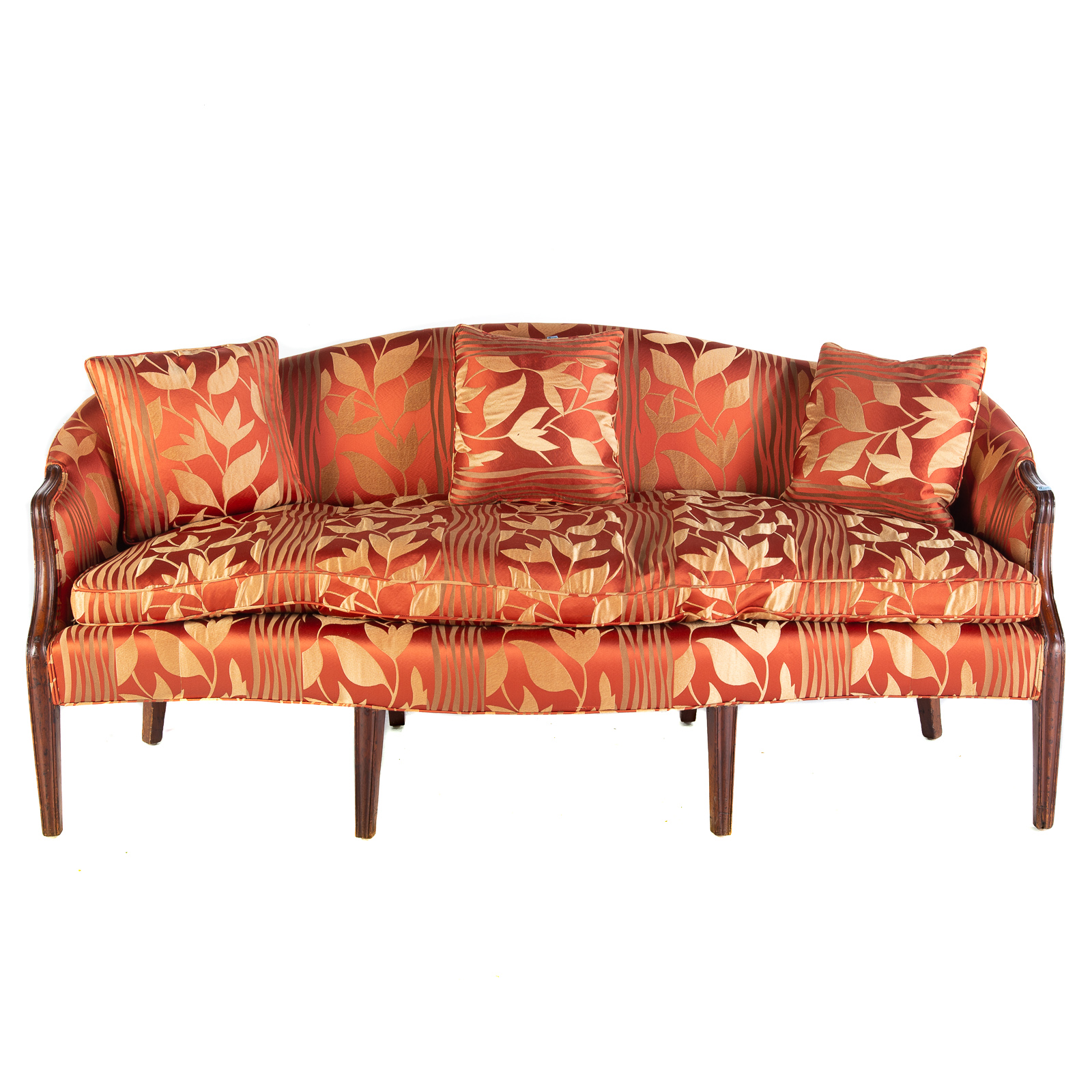 Appraisal: FEDERAL MAHOGANY UPHOLSTERED SOFA New England circa in H in