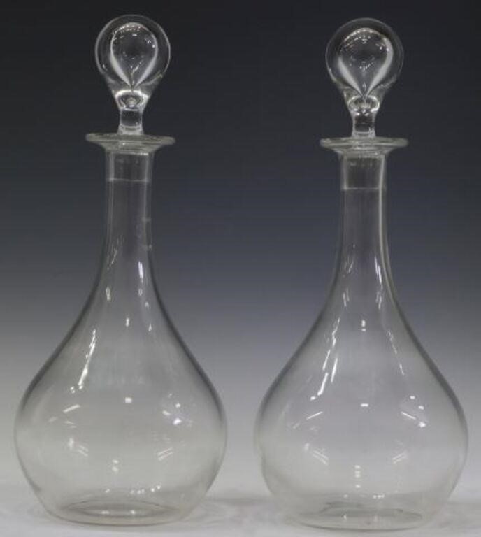 Appraisal: lot of French Baccarat Montaigne crystal decanters stopper with captured