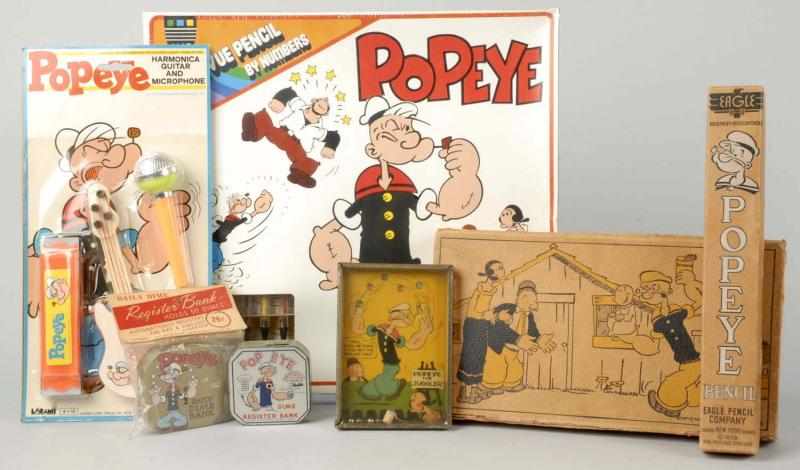 Appraisal: Lot of Assorted Popeye Toy Items Description Includes pencil set