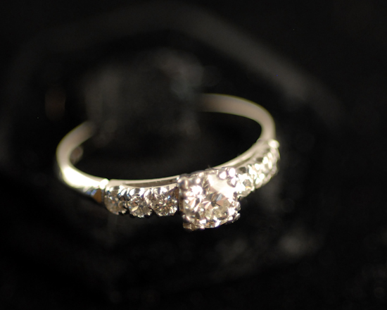 Appraisal: An Art Deco Diamond and Platinum Engagement Ring c platinum