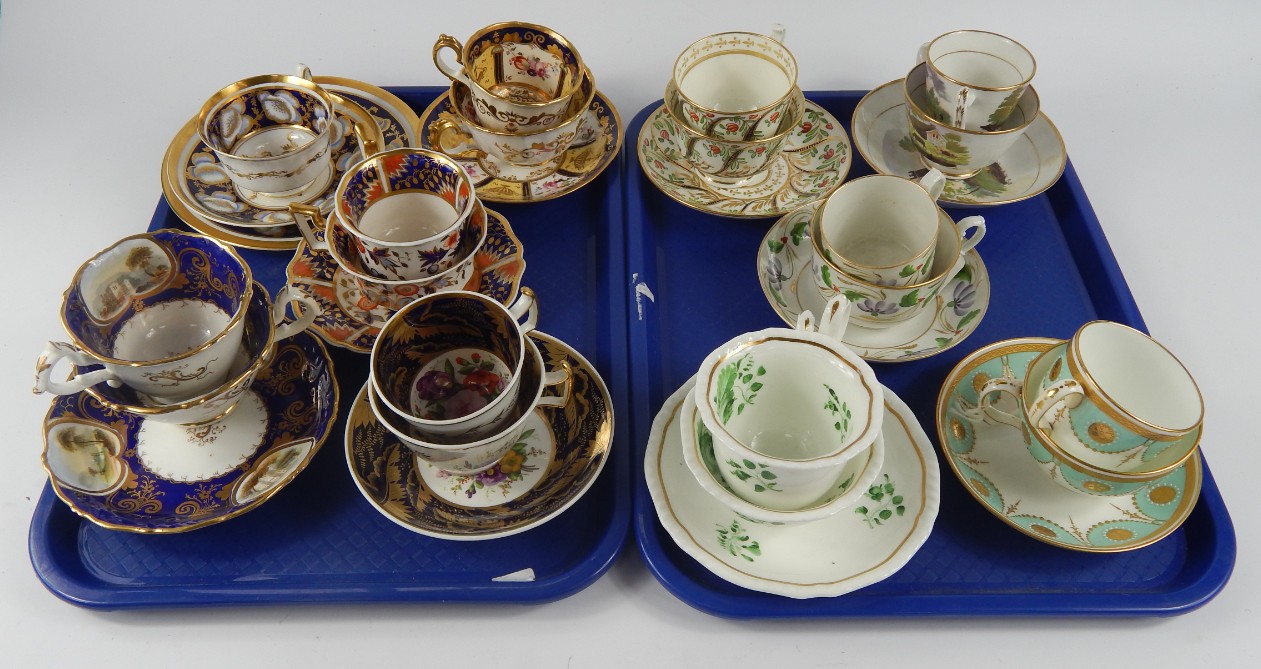 Appraisal: English early to mid thC porcelain tea wares and trios