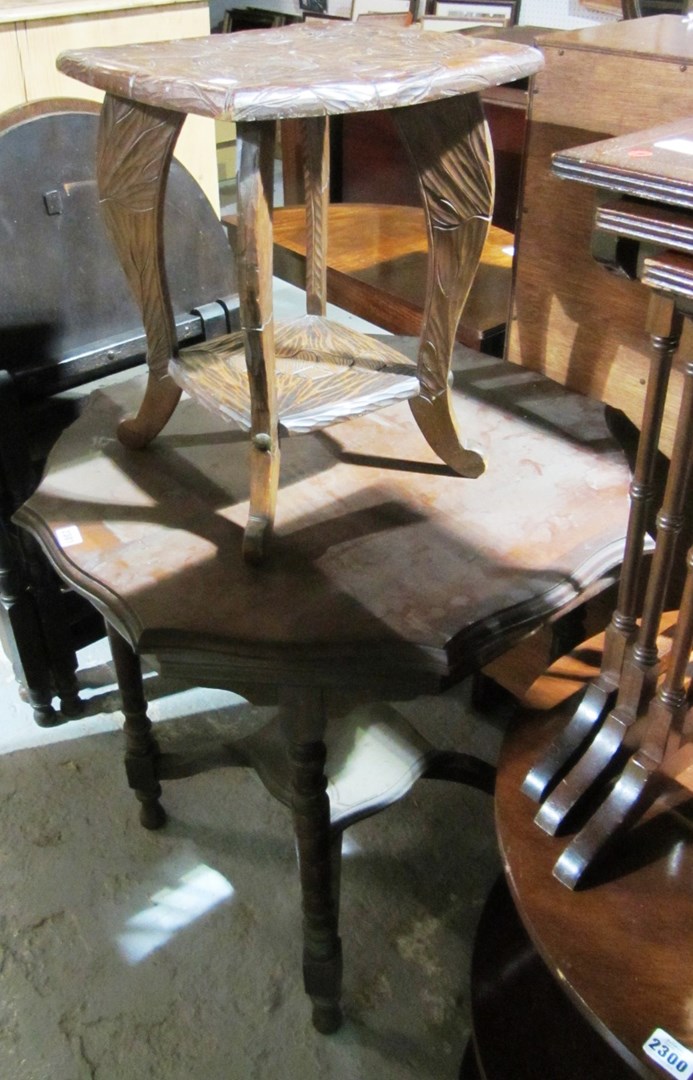 Appraisal: A th century mahogany octagonal occasional table and another similar