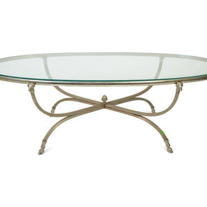 Appraisal: A Neoclassical Steel and Silver Plate Low Table in the