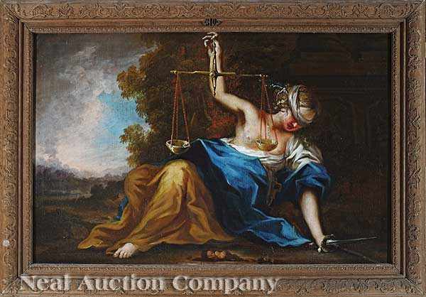 Appraisal: Manner of Luca Giordano Italian - Blind Justice late th