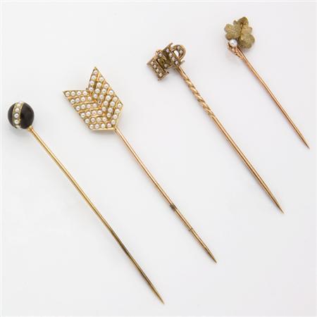 Appraisal: Group of Twenty Pearl Stickpins Estimate -