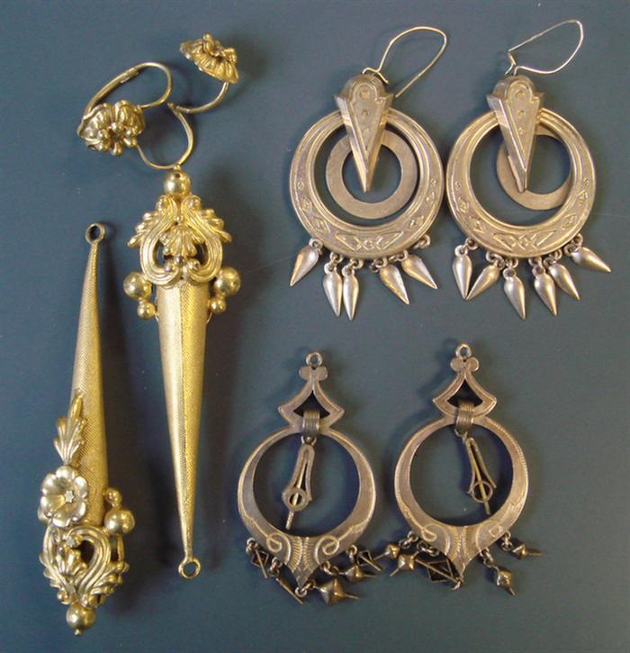 Appraisal: Gold-filled Earrings Grouping of four pairs various forms and sizes