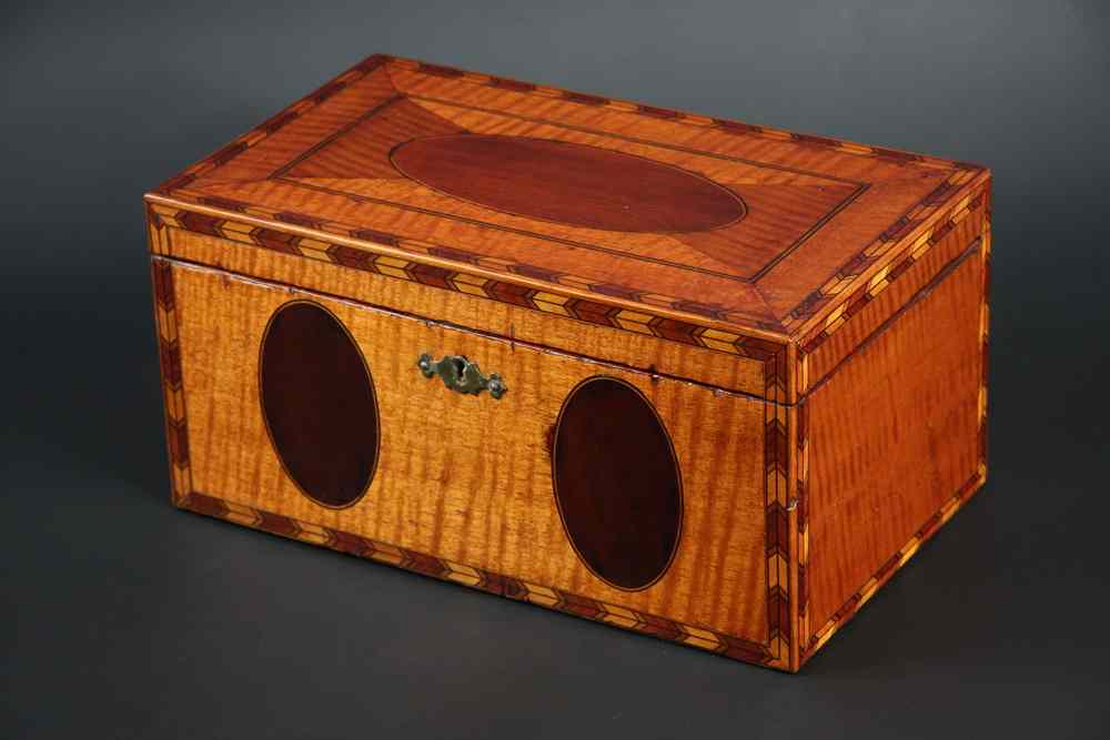 Appraisal: TEA CADDY - Early th c large Federal bold figured