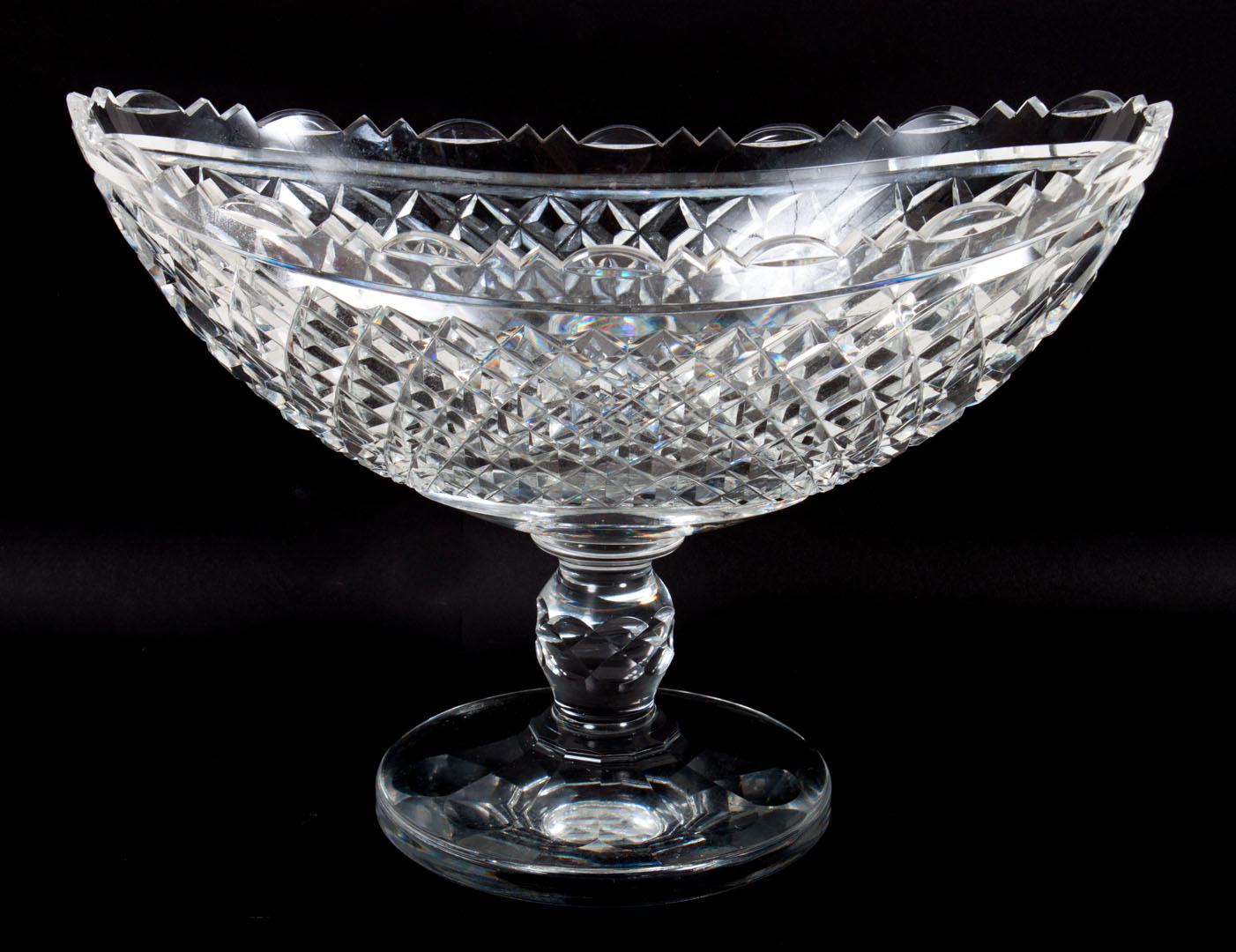 Appraisal: Waterford crystal compote in H in W Condition Rim chips