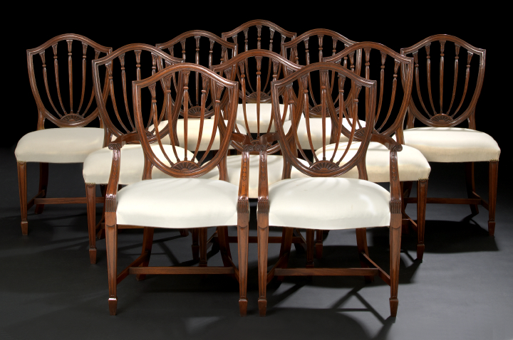 Appraisal: Suite of Ten George III-Style Mahogany Dining Chairs in the