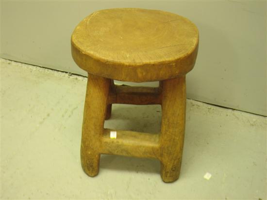 Appraisal: Solid elm stool carved out of single piece of wood