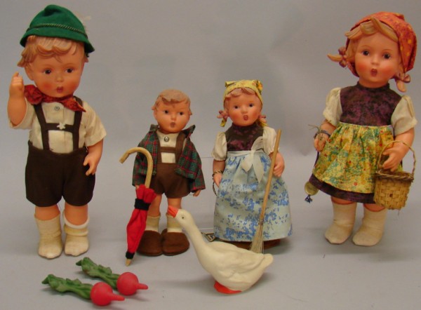 Appraisal: Lot of vinyl Hummel dolls Dolls - male w red