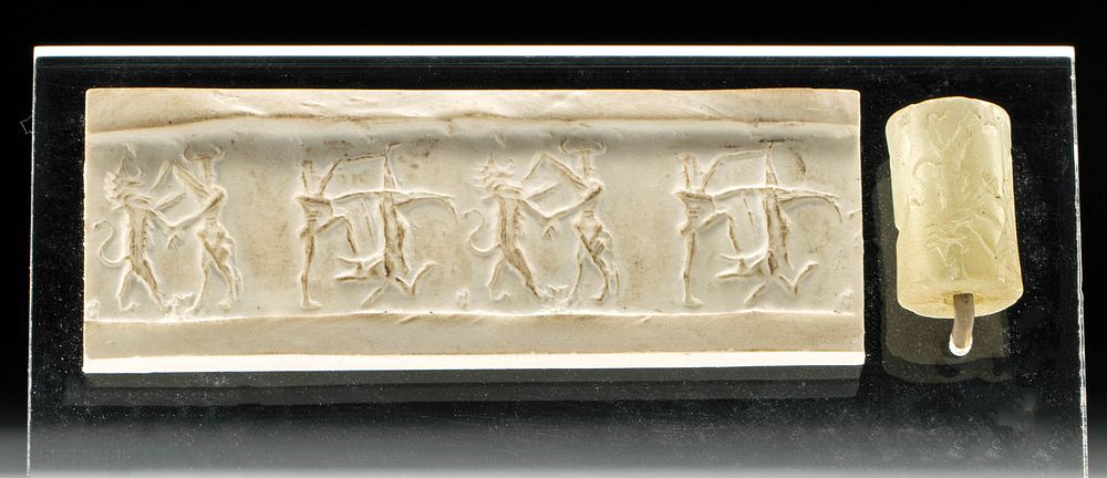 Appraisal: Ancient Akkadian Stone Cylinder Seal Bead Ancient Near East Akkadian